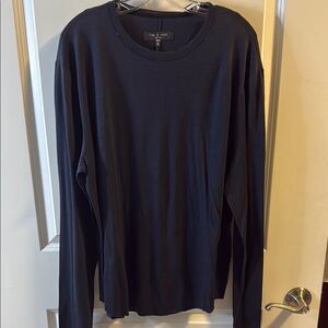 Rag & Bone Blue Long Sleeve Tee Relaxed Fit Crew Neck